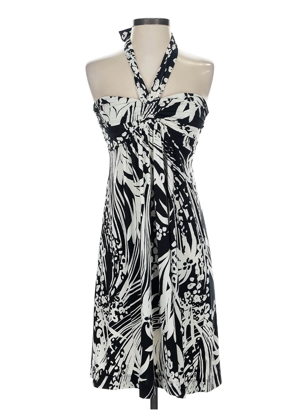 Soma Black & White Halter Midi Dress